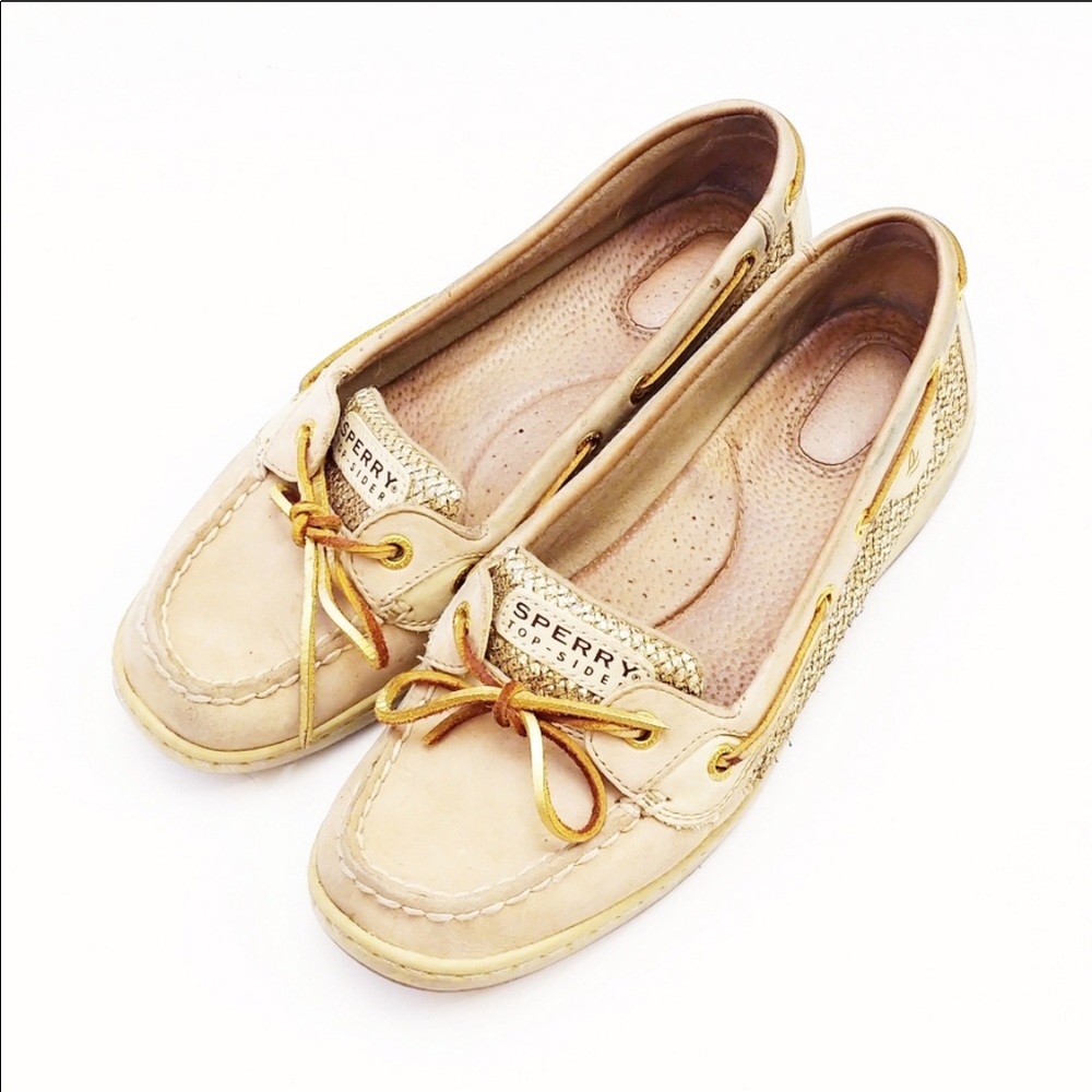 Sperry Angelfish Linen/Gold Glit (8)